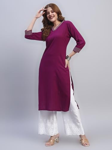 Image of SHOPPING QUEEN Women's Cotton Embroidered Chikankari Palazzo
