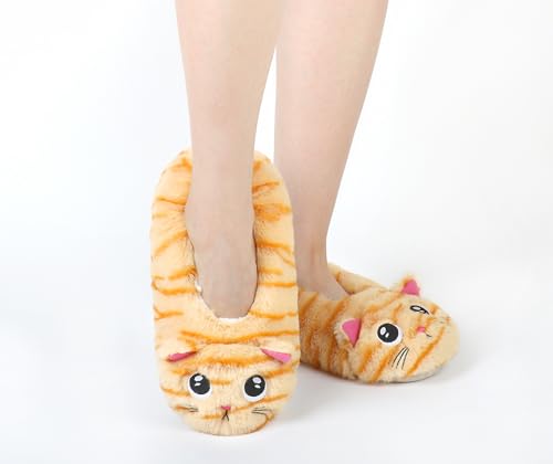 Panda Bros Slipper Socks With Non-Slip Grippers, Cute Fuzzy Warm Cat Animal House Slippers2