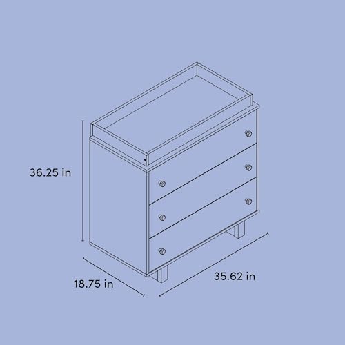 Image of Storkcraft Texas 3 Drawer Chest with Changing Table Topper, Driftwood