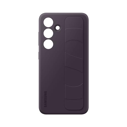 Image of Samsung Galaxy S24 Standing Grip Phone Case, Protective Silicone Cover with Hand Strap, Kickstand, Durable Design, Soft Touch, US Version, EF-GS921CEEGUS, Dark Violet