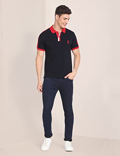 Image of U.S. POLO ASSN. Solid Slim Fit Polo T Shirts for Men - 100% Cotton, Half Sleeve Mens Tshirt