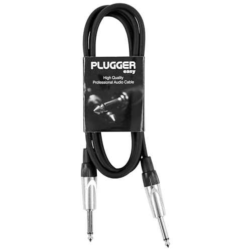 Plugger Male Jack/Male Mono 1.50m Audio Cable, Black