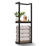 Towel Racks for Bathroom, 2 Tier Wall-Mounted Towel Rack, Home Decor Shelf, Space-Saving Organizer Rack for Household, Bathroom, and Bedroom