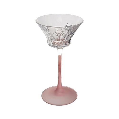 CFY652 Vasos Agua Copa de cóctel ginebra, 110 ml. Copas champán con pie, color rosa esmerilado Vaso de Cristal(Transparent)