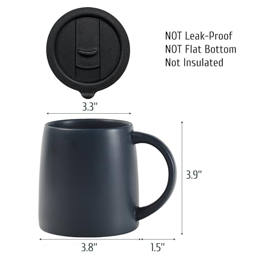 Taza cerámica con tapa 14 oz negra miniatura 7