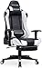 GTPLAYER Gaming Stuhl Bürostuhl Schreibtischstuhl Kunstleder Gamer Stuhl Drehstuhl höhenverstellbarer PC Stuhl Ergonomisches Design mit Fußstütze und Wippfunktion (White)