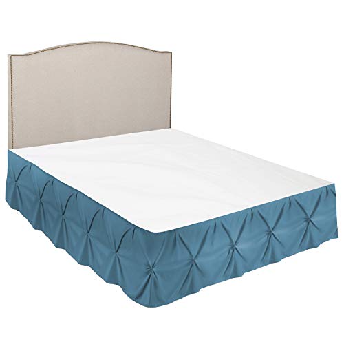 Image of Nestl Blue Heaven Bed Skirt Queen Size, Pinch Pleat Queen Bed Skirt, 14 inch Inch Drop Queen Bedskirt, Hotel Quality Blue Heaven Bed Skirts, Microfiber Bedskirt for Queen Bed, Blue Heaven Queen Bed Skirt