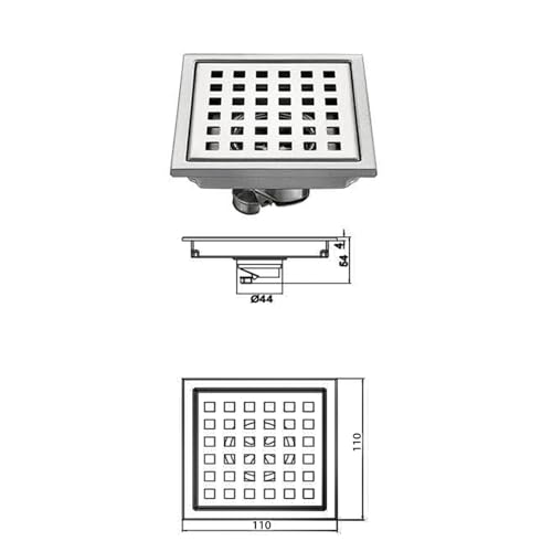 Rigole de douche encastrable 30 cm en inox pour rénovation de salle de bain