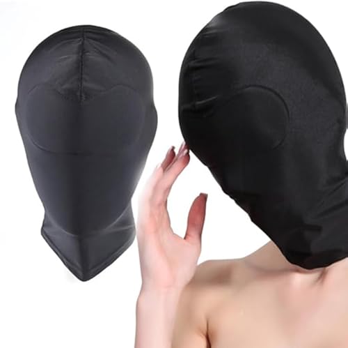 YILUQIFLY BDSM Maske für Männer Gesichtsmaske Frauen Männer Full Head Hood Fetisch Sex Maske für die Frau Bondage Zurückhaltung Rollenspiel Kopfbedeckung (Alle geschlossen - M)