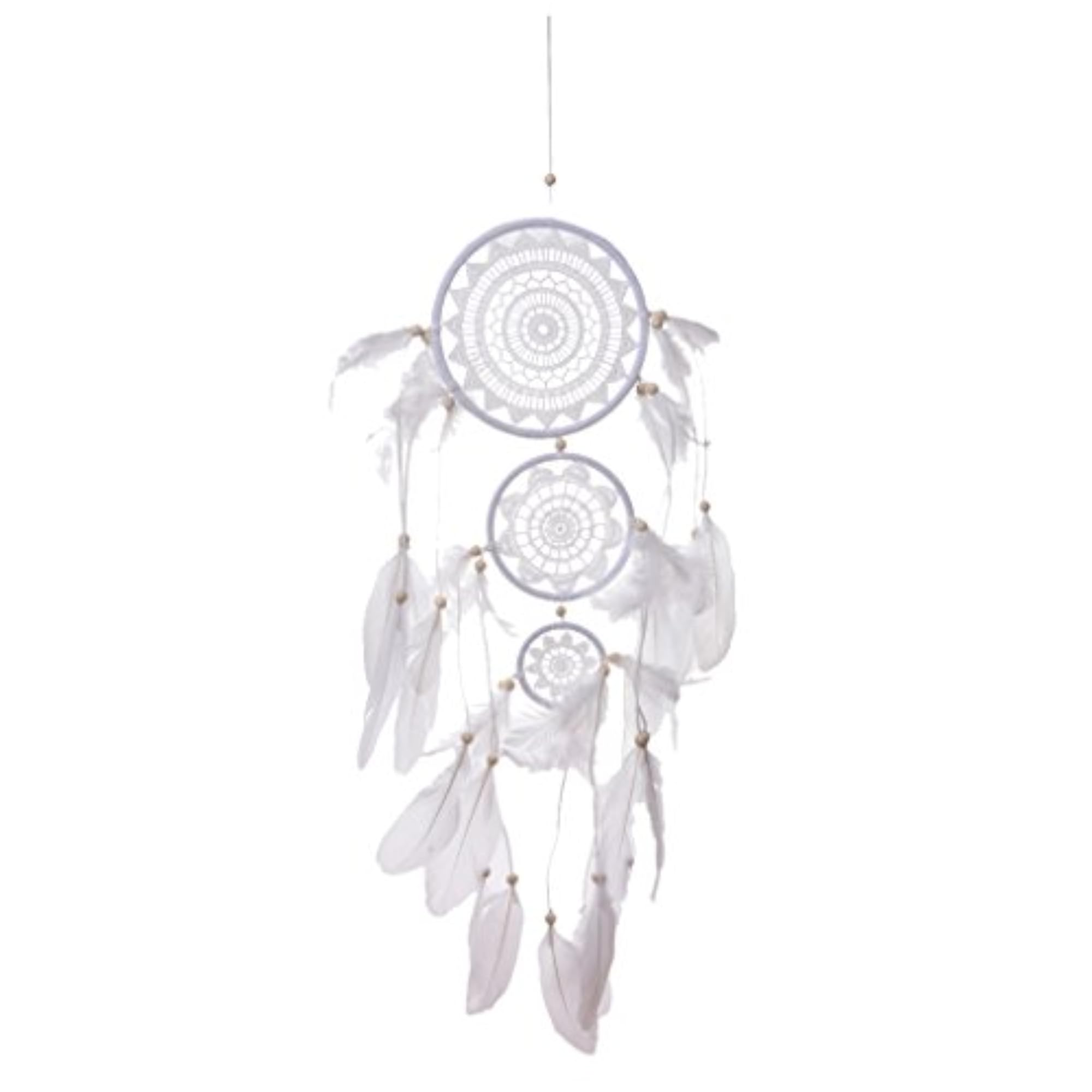3 Circles Dream Catcher with Feathers Wall Hanging Decoration