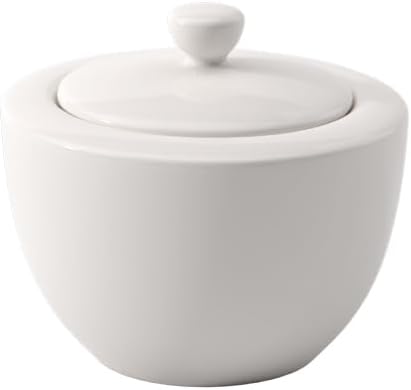 Villeroy & Boch For Me Covered Sugar, 10 oz, Premium Porcelain, White