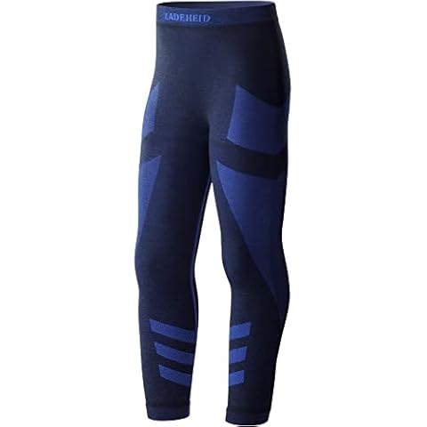 Ladeheid Kinder Mädchen Jungen Funktionsunterwäsche Thermoaktive Lange Unterhose LAGI008 (Schwarz/Marineblau, 134-140) Cover