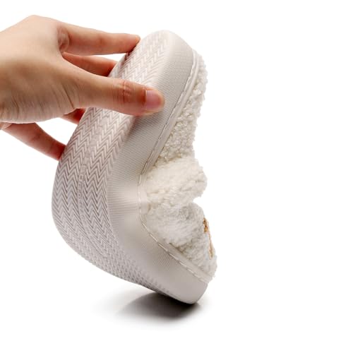Image of Christmas Slippers Winter Warm Plush Pattern Slippers Soft Non-Slip Indoor House Shoes for Men Women