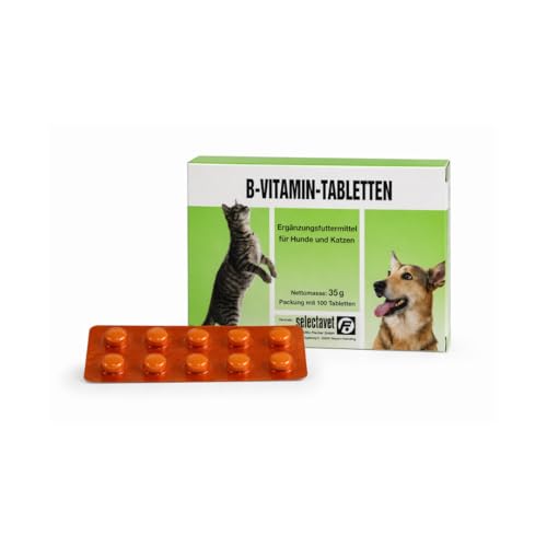 Selectavet B-Vitamin-TABLETTEN | 100 Tabletten | Ergänzungsfuttermittel für Hunde & Katzen | Mit...