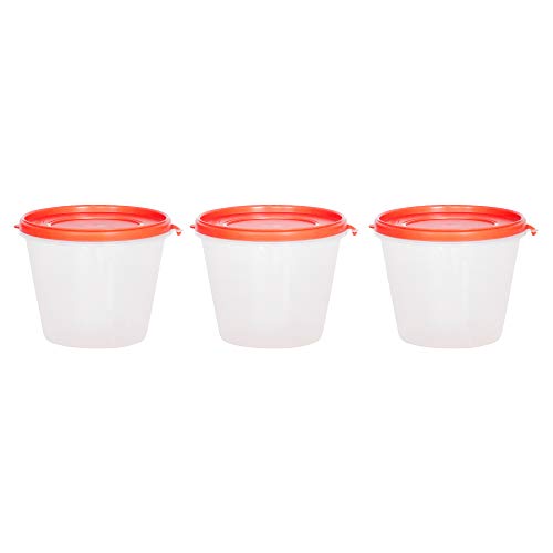 Image of Cutting EDGE Nesterware 1000ml Stackable Container (Set of 3, Light Red) | BPA-free plastic, stackable design, leak-proof, kitchen storage, pantry, fridge, meal prep, reusable, travel use