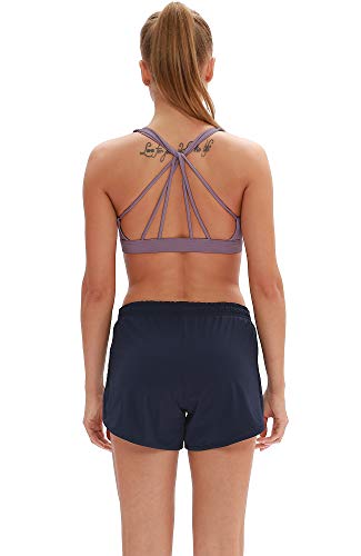 Image of icyzone Women's Padded Strappy Workout Running Sports Bras Medium Impact
