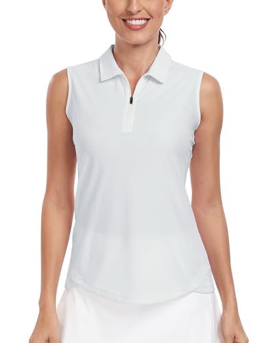 Image of AIRIKE Golf Polo Shirts for Women Sleeveless Summer Sports Athletic Fashionable Workwear-Quick Dry Womens Tank Tops