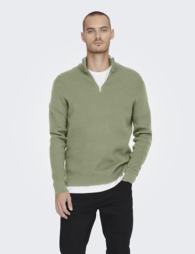 Only & Sons Herren Onsphil Reg 12 Struc Half Zip Knit Noos, Seagrass, XS EU – Ansicht 2