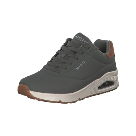 Skechers Uno- Suited on Air, Zapatillas Hombre, Dusty Olive/Durabuck/Chestnut Suede, 41 EU