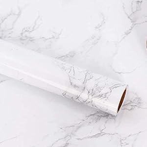 Marmer Zelfklevend Behang 60X299cm Wit Marmer Papier Vinyl Film Upgrade Sticky Back Plastic Roll Voor Keuken Aanrecht…
