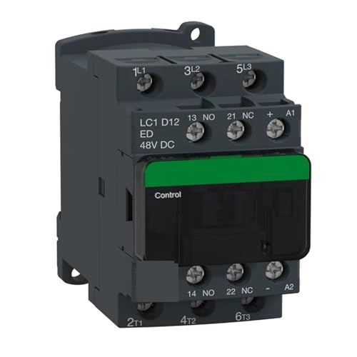 Noir LC1D12ED contacteur 12A tripolaire avec bobine basse consommation 48V DC