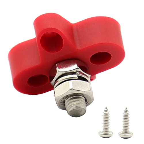 HIMOZEAN M8 5/16 Anschlussbolzen 12V - 48V DC Batterieklemmenblöcke Sammelschienenisolierter Busbar Hochleistungsbatterieanschlussblock