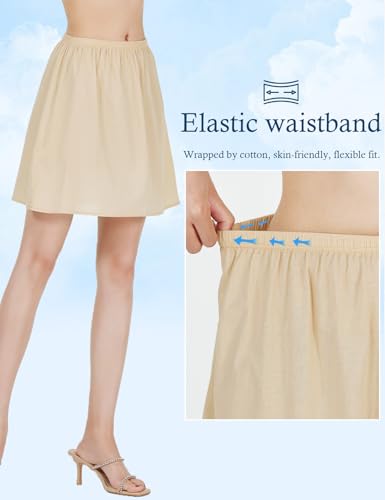 Image of BEAUTELICATE Womens Half Slip 100% Cotton Vintage Underskirt in 3 Lengths