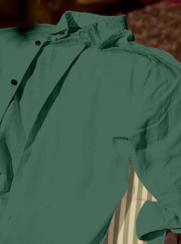 Image of Men's Long Sleeve Linen Shirt, Button Down, Casual Collared, Full Sleeve Shirt