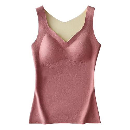 Camiseta térmica sin mangas con forro polar térmico, camiseta térmica con cuello en V, suave, acogedora y gruesa, para Navidad, Año Nuevo, Halloween