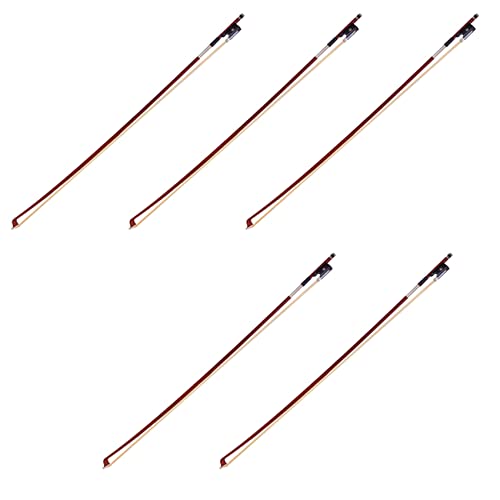 Archet de violon 4/4 octogonal noir en lot de 5 pour l'apprentissage des enfants