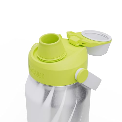 Image of CamelBak Thrive Chug Insulated Stainless Steel Water Bottle, Cold Retention with High Flow Lid for Everyday Hydration and Active Use, 32oz, White Frequency