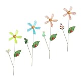 ibasenice 4stücke Windrad-dekor Aus Metall Für Outdoor Gartenschmuck Drehbares Windrädchen Szene-Dekoration Für Balkon Und Park Langlebig Und Funktional