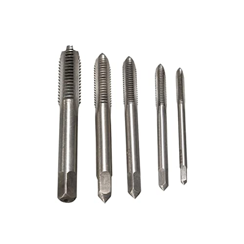 HSS Machine Spiral Point Straight Fluted Screw Thread Hand Tap Drill Bits M3 M4 M5 M6 M8 MINGPING (Color : Only 5Pcs Drill Bits)