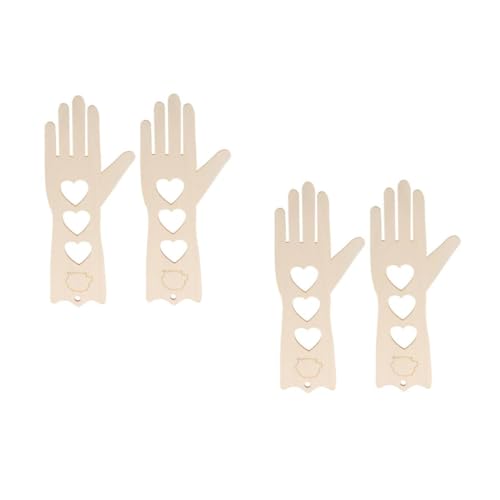 Tofficu 2 Pares modelo de tejido de guantes accesorios peine guantes de tejer manivelas calcetín modelo bloqueadores de guantes de madera guantes herramientas de tejer Beige