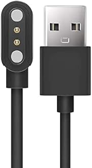 GO SHOPS Fastrack Revoltt Fs1 2 Pin Smartwatch Charger For (Revoltt Fs1+ / Revoltt Fs1 Pro/ Fs1 Pro/Limitless Fs1+ Smartwatch) 0.2 M Magnetic Charging Cable, Black