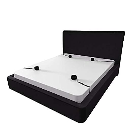 Dispositivo de sujeción de la cama con la serie de correas esposas, Correas lo suficientemente largas como para instalarlas debajo de la cama.