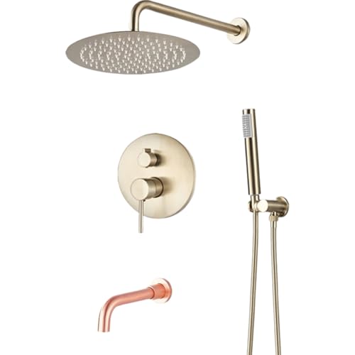 Ensemble de douche or brossé pour créer un espace spa à la maison