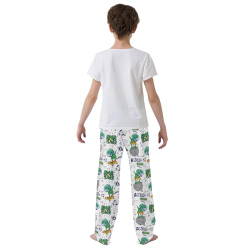 ZZXXB Space Planet Dino Star Boys Long Pants Soft Trousers Elastic Waist Kids Lounge Bottoms with Pockets S-XL3