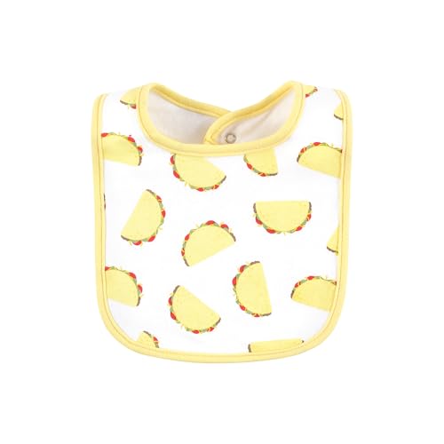 Image of Hudson Baby Unisex Baby Cotton Bib and Sock Set, Taco Tuesday, One Size
