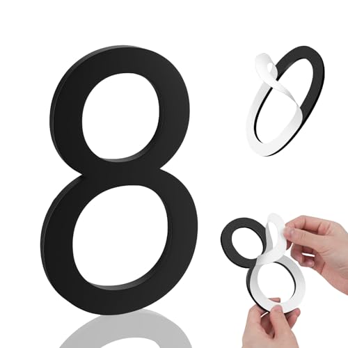 Image of 6 Inch House Numbers, Self-adhesive for Outside Mailbox House Number (8)