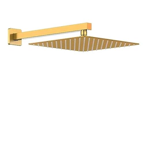 Kit Ducha Inox Chuveiro 30x30 Cm Slim Cano 35 Cm Dourado