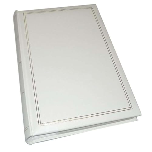 Walther Design Album Photo Blanc 300 Photos 10 x 15 cm Memo Book Simili Cuir avec gaufrage, Monza ME-140-W