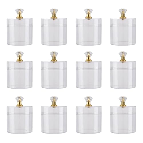 Obotsnoi 12 soportes cilíndricos transparentes para caramelos, chocolates, para bodas, celebraciones, cumpleaños, regalos, envases organizadores de cocina