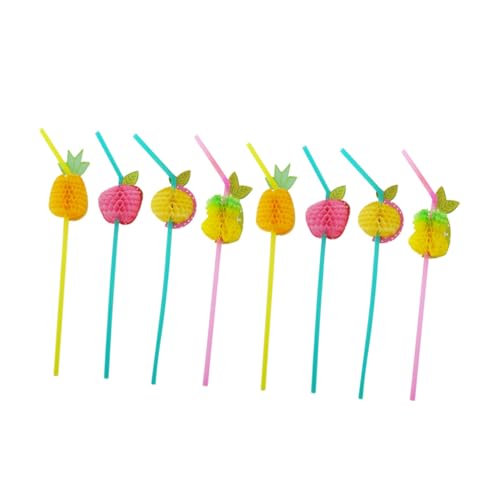 24 pitillos plásticos desechables coloridos 3D para fiesta miniatura 1