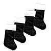   Iconikal-18-Inch-Plush-Fabric-Christmas-Stocking-4-Pack-Black