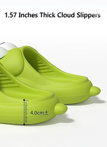 Zureto Big Eyes Dog Slippers for Women Kid, Non-Slip Quick Drying Soft Lightweight Shower Cloud Slides3