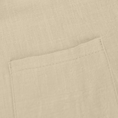 BILIKEYU Girls Cotton Linen Long Sleeve Shirts Stand Collar Buttons Down Solid Color Casual Kids Cardigan with3