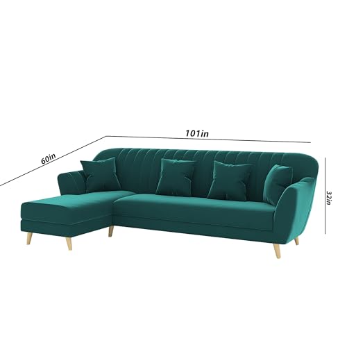 Image of Atticus LHS 6 Seater L Shape Sofa Set for Living Room (Pine Fabric) Premium Fabric Sofa Set
