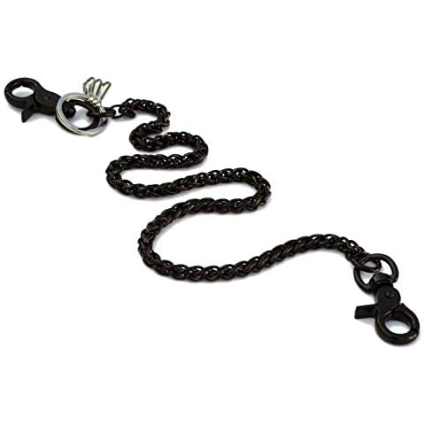 OrangeTag Spiral With 3 Clasp Stainless Steel Wallet Chain (13in ,unisex-adult, Black) Cover