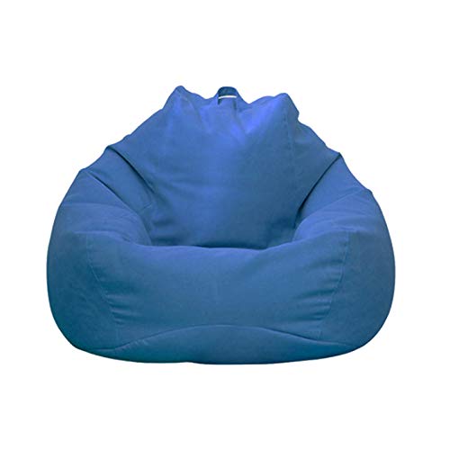 WXFN Lazy Lounger Sofa Cover Made of Fine Cotton Linen Fabric Without Filler Can Be Filled with Pillows, Stuffed Animals, Blankets,Dark Blue,XL